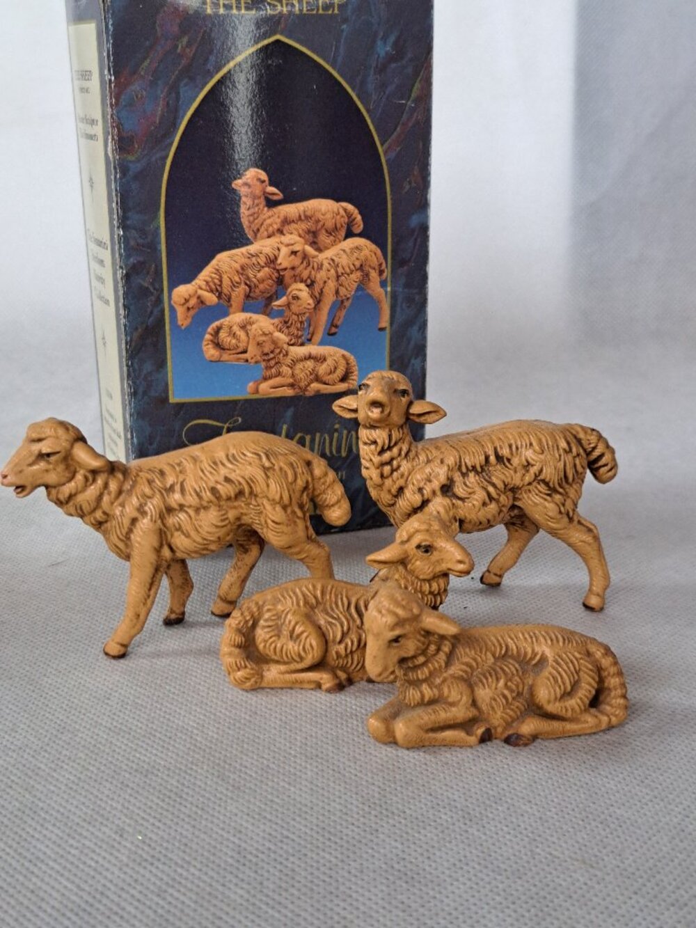 Vintage Fontanini Set of 4 Sheep Nativity Figures Italy